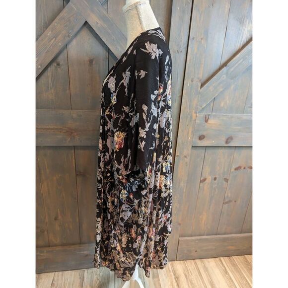 Angie Cardigan Cover-up Women's Small Short Sleeve Floral Oversized Long… - Picture 2 of 8